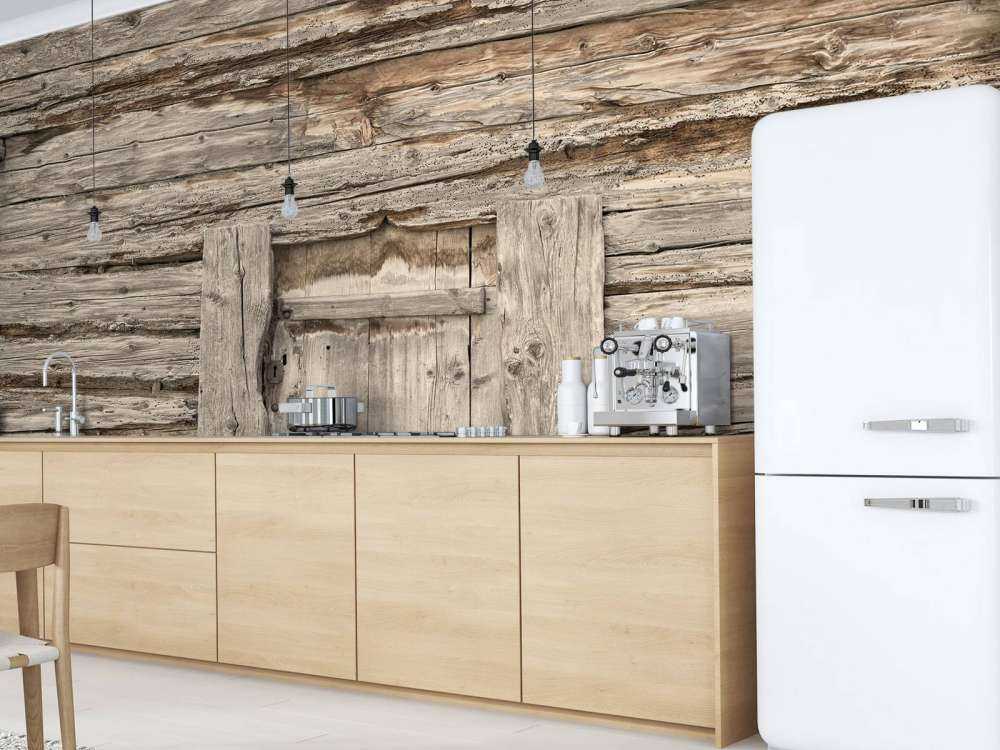 Étagères beiges avec porte