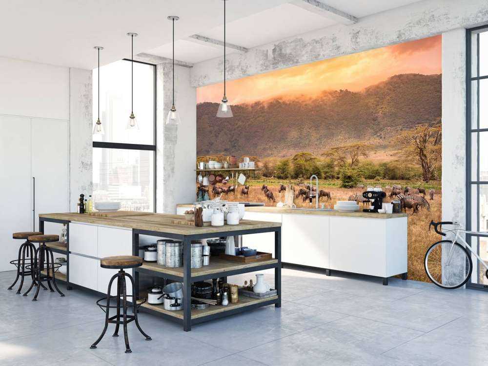 Paysage de savane avec des zèbres