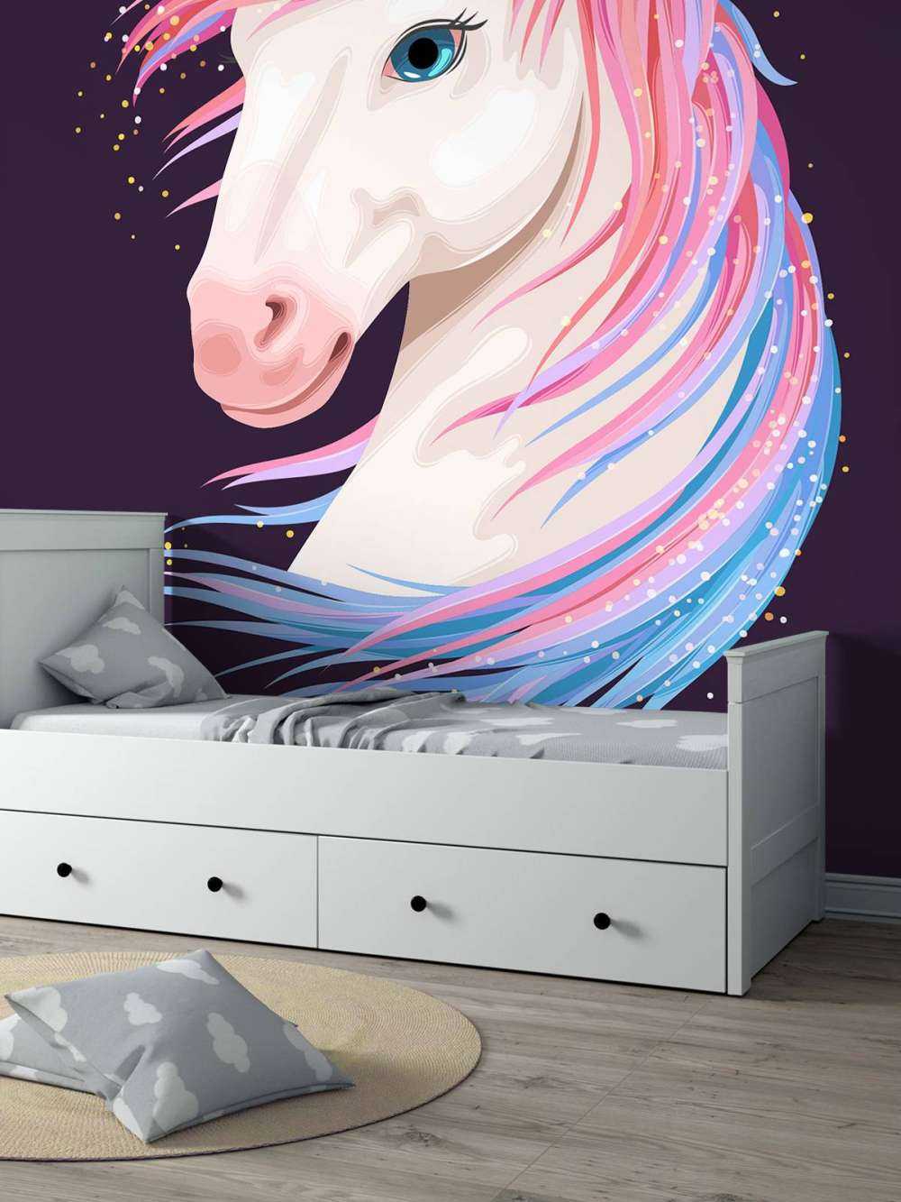 Licorne à la crinière colorée