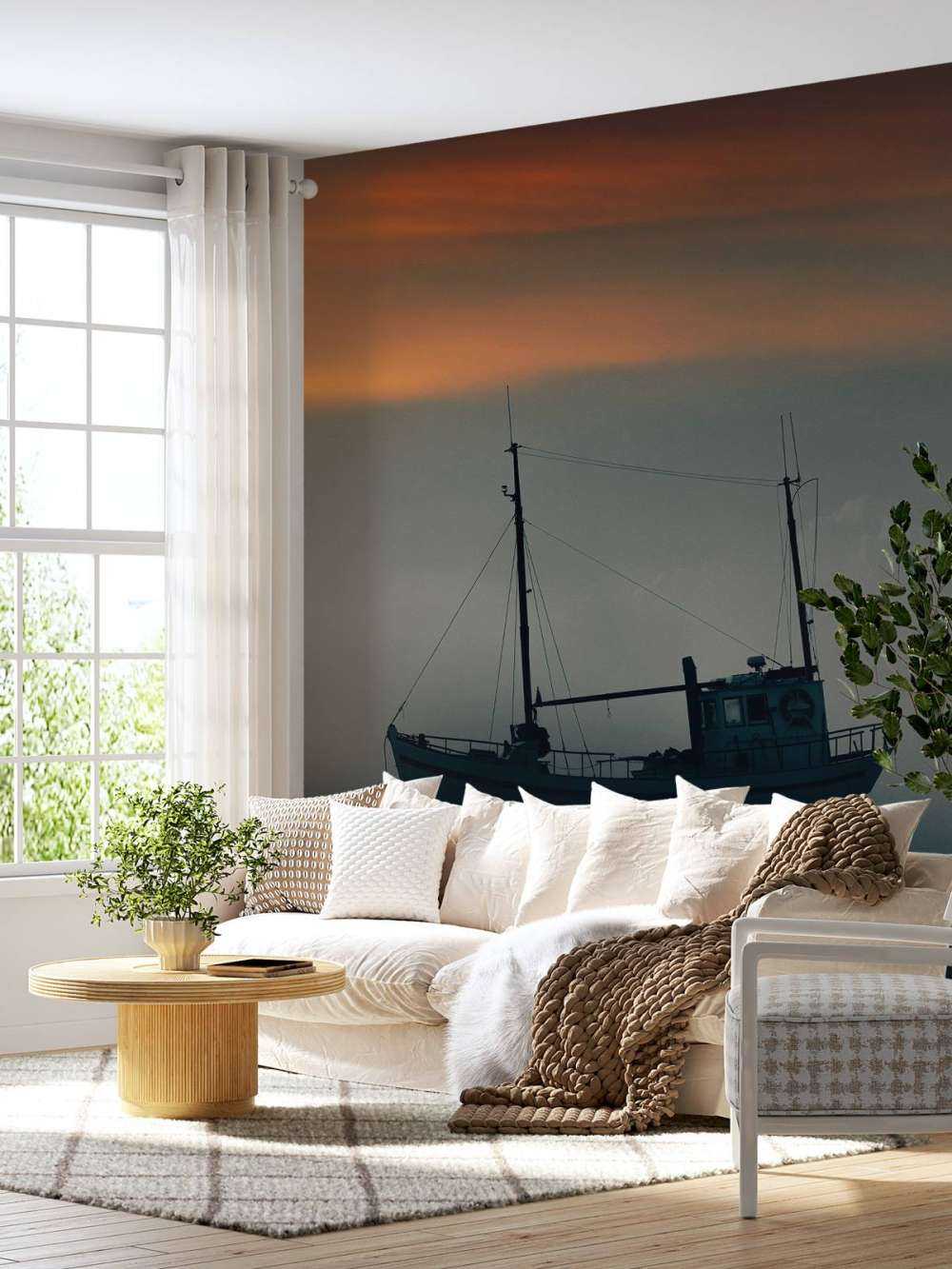 Bateau au coucher du soleil