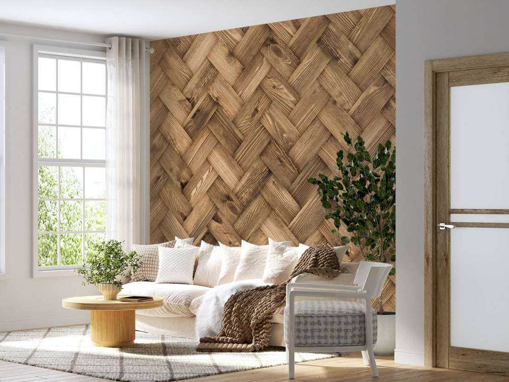 Chevron en bois naturel