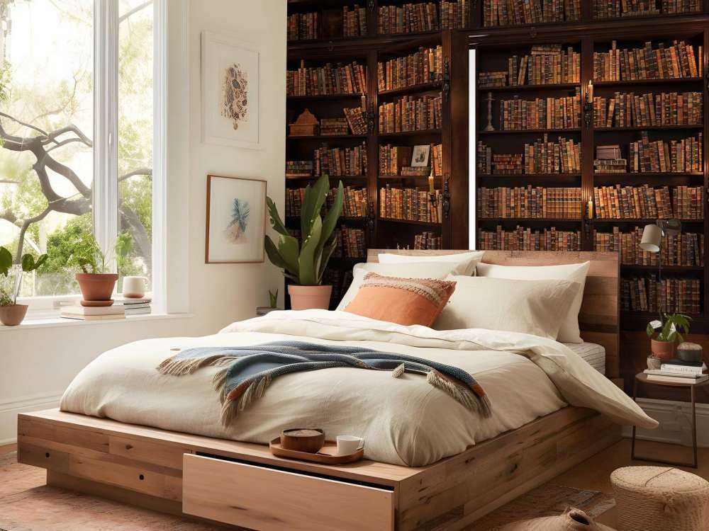 Bibliothèque secrète avec porte cachée