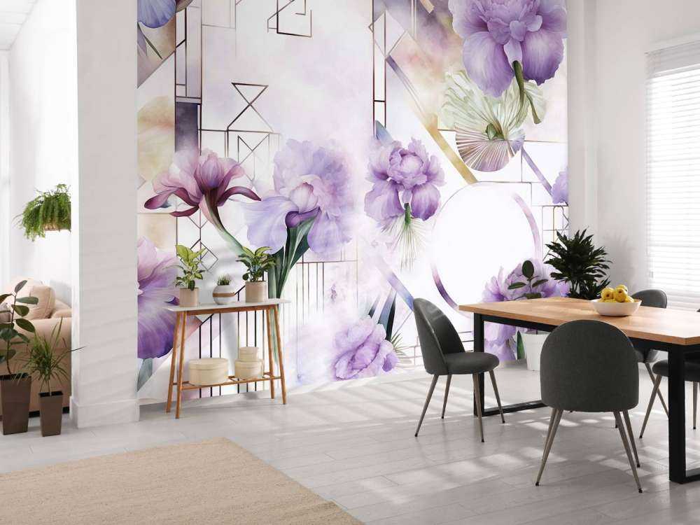 Géométrie Aquarelle Violet