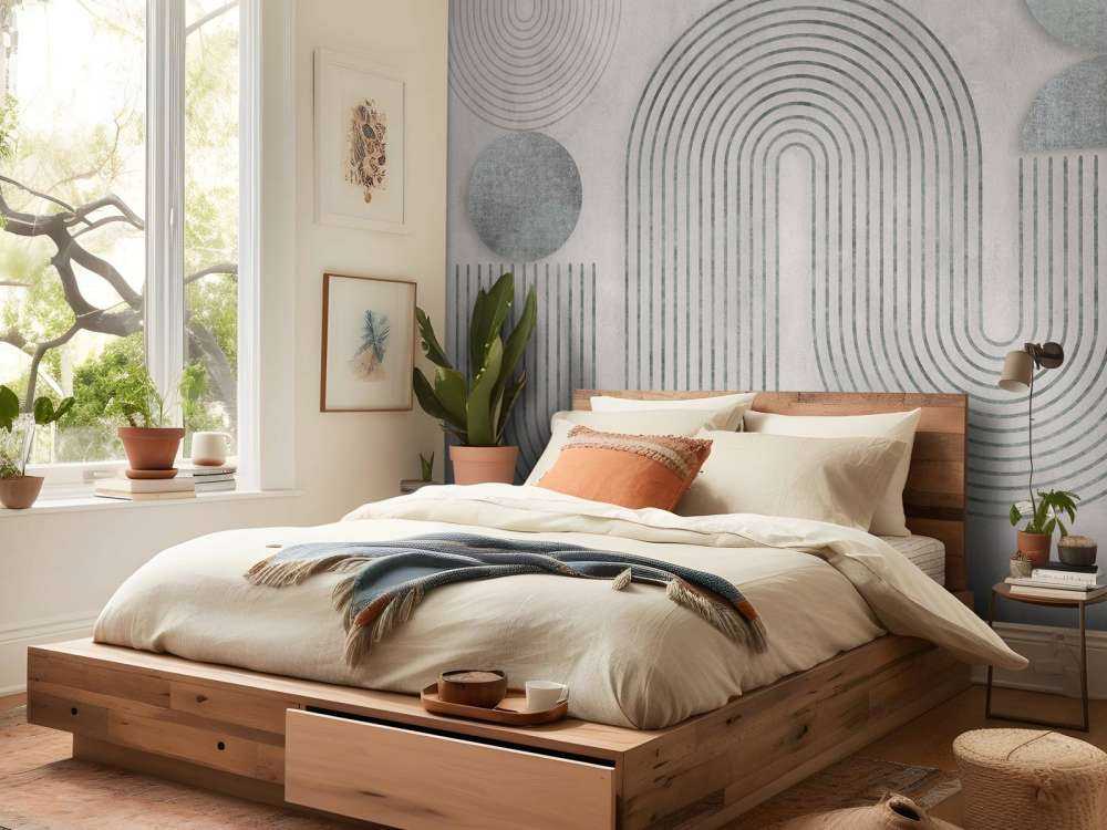 Équilibre dynamique art moderne gris