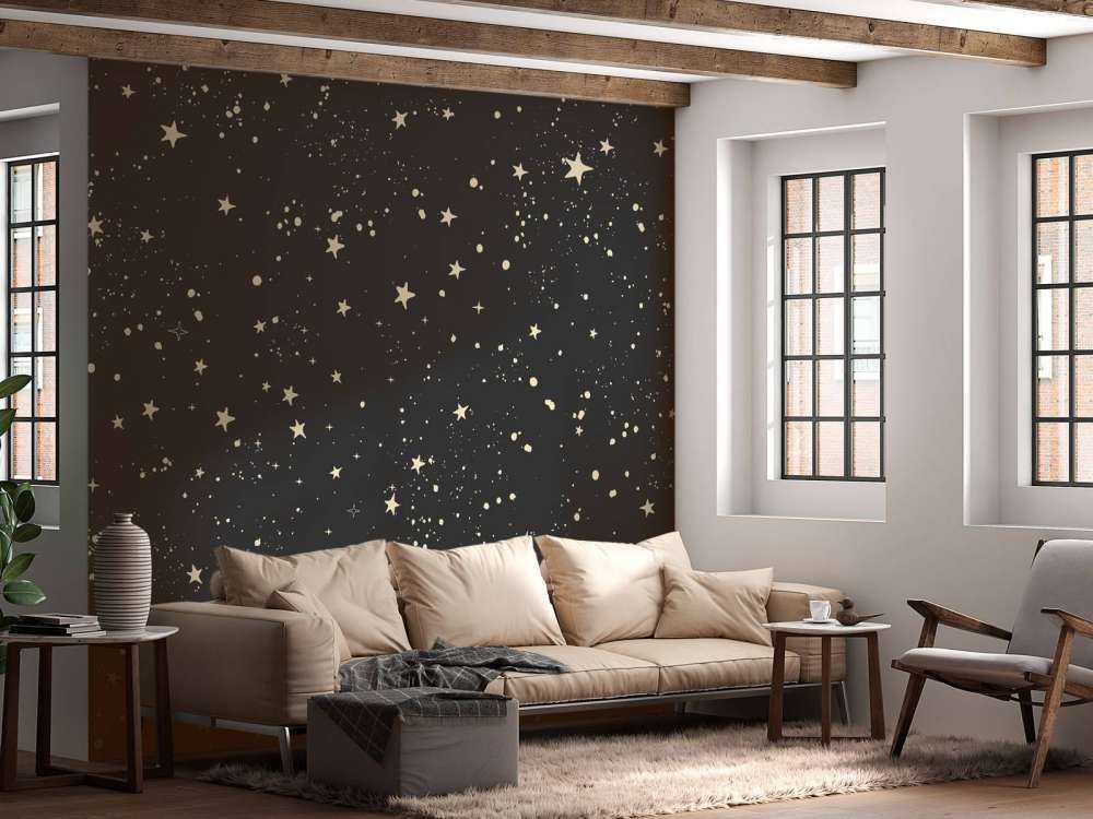 Doux champ d'étoiles dans la nuit noire