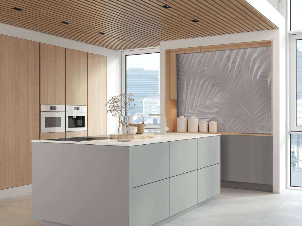 Feuilles de palmier brumeuses - rose