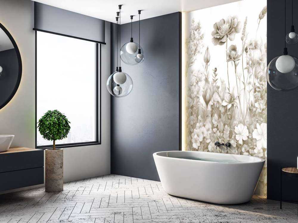 Fleurs de mon âme sans couture - beige