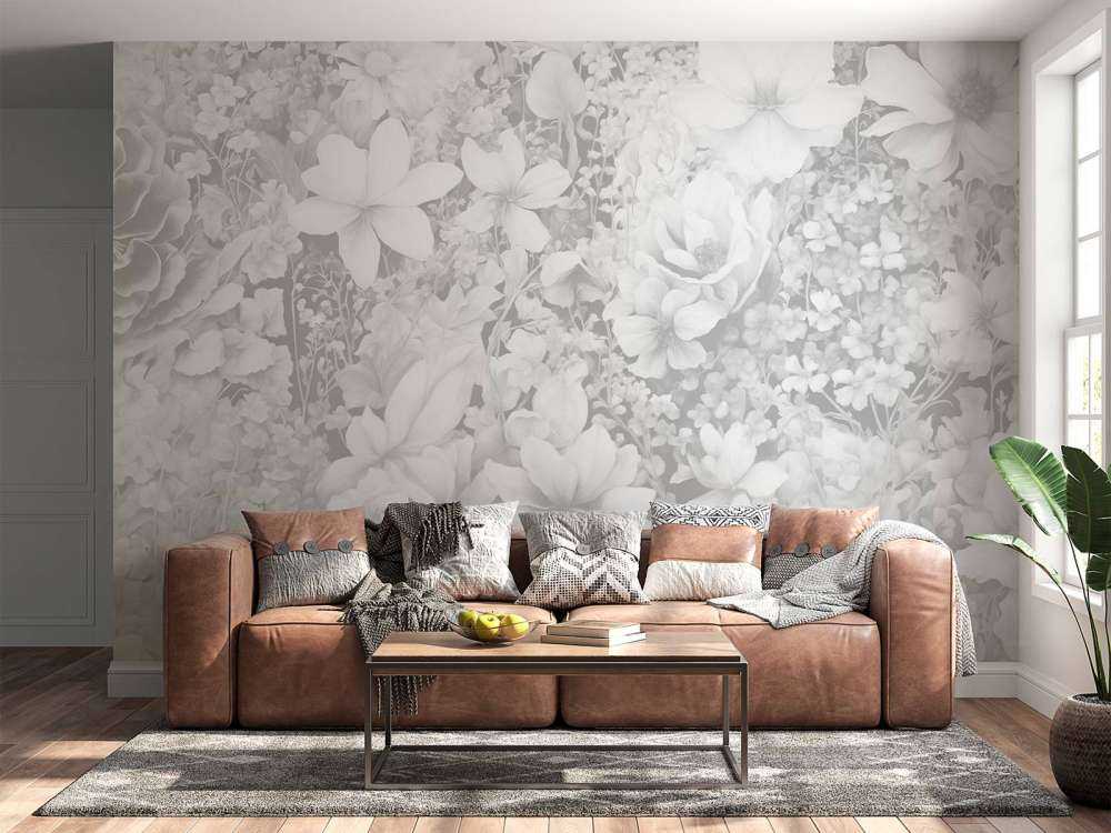 Festival de fleurs sans couture - blanc