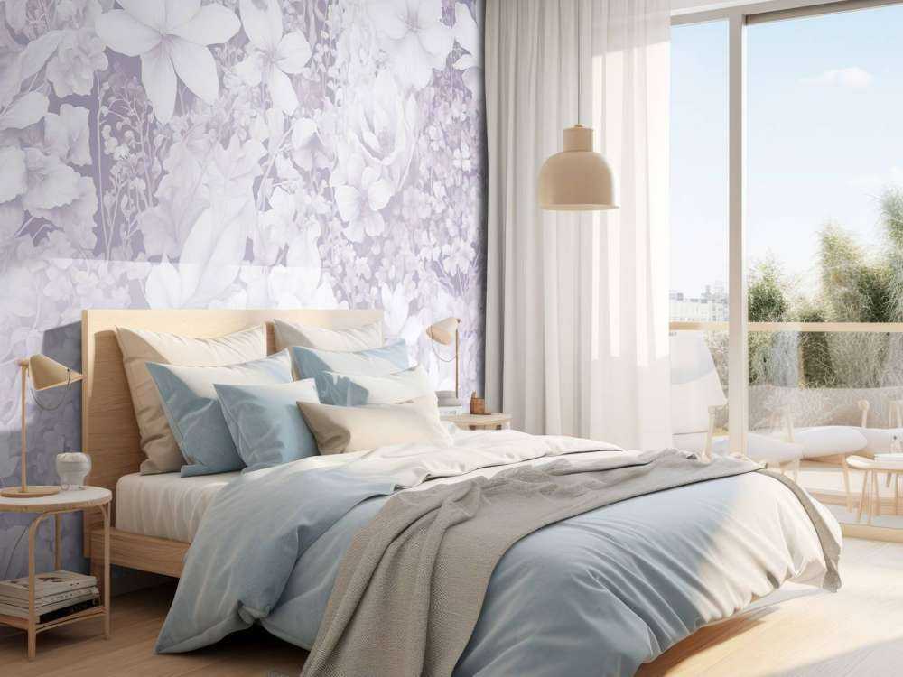 Festival de fleurs sans couture - violet doux