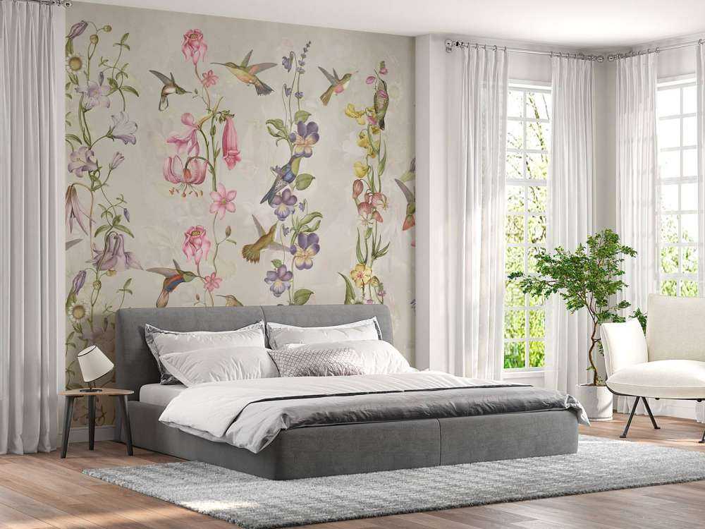 Fleurs de pré et de jardin taupe