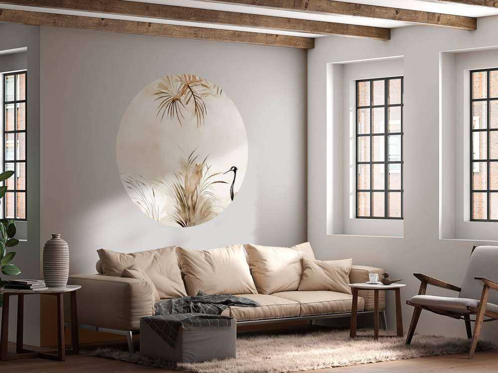 Grues dans le champ taupe