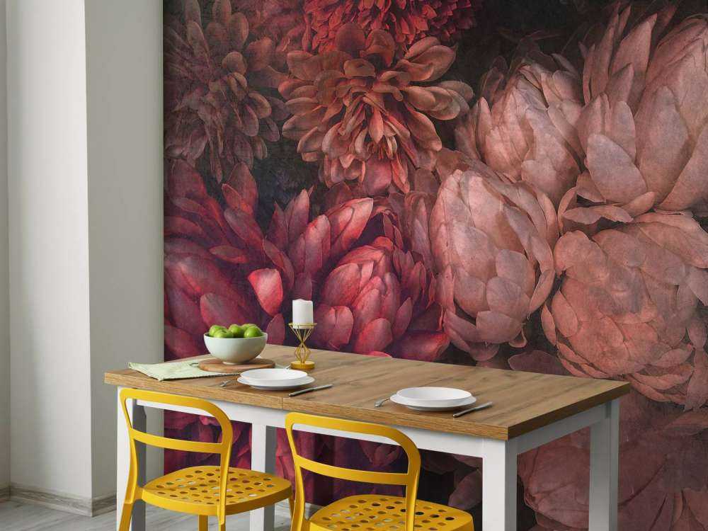 Chrysanthèmes en teintes profondes de rose rouge