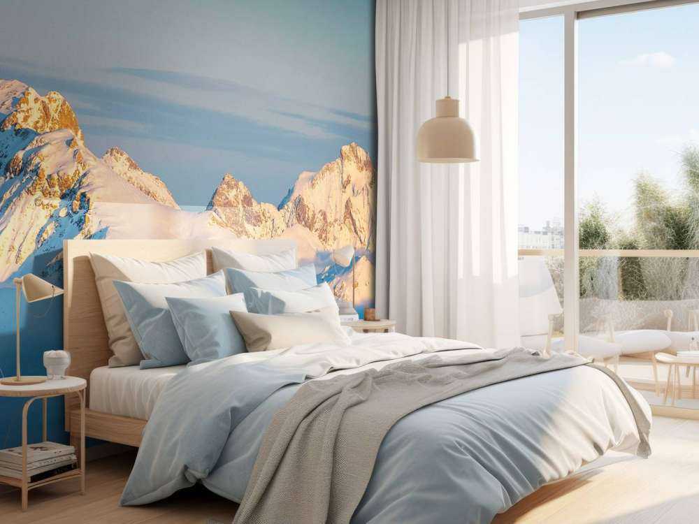 Éclat doré sur les sommets des montagnes