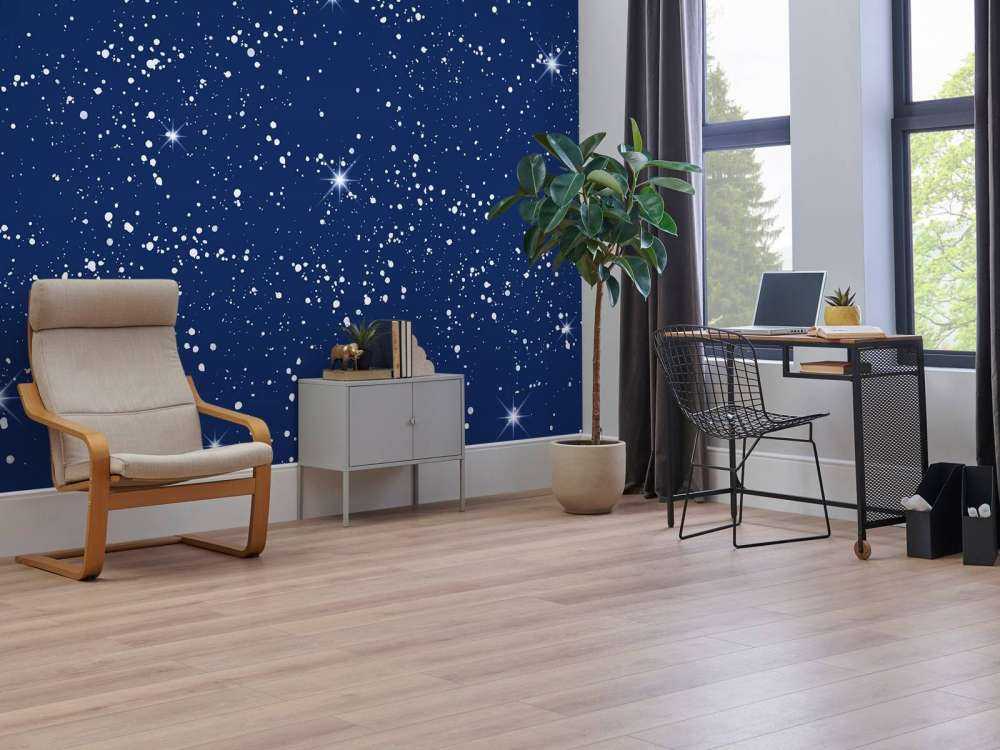 Nuit étoilée scintillante en bleu