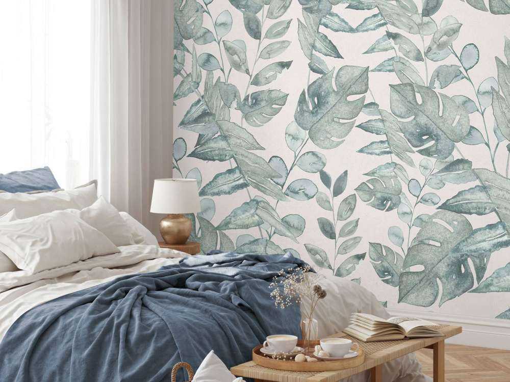 Motif de feuille tropicale en aquarelle