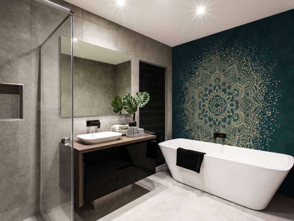 Mandala doré sur vert émeraude.