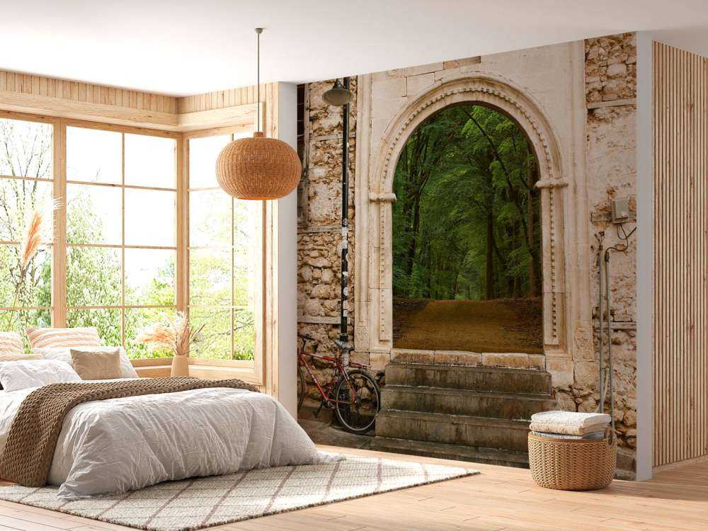 Porte vers le sentier forestier vert