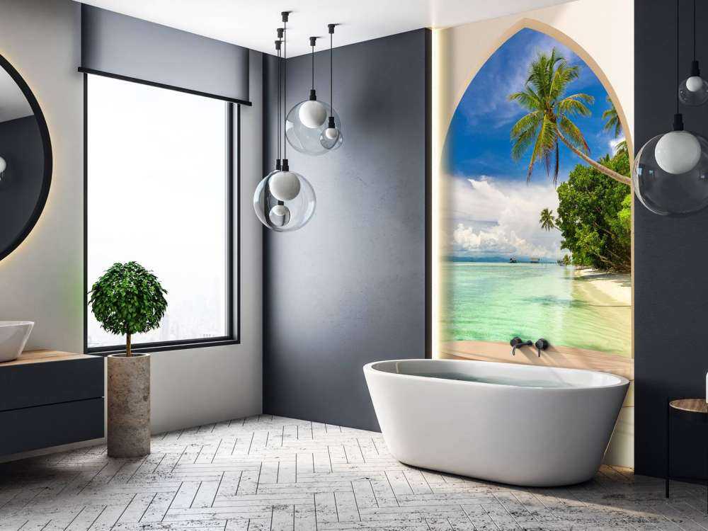 Île tropicale avec des palmiers