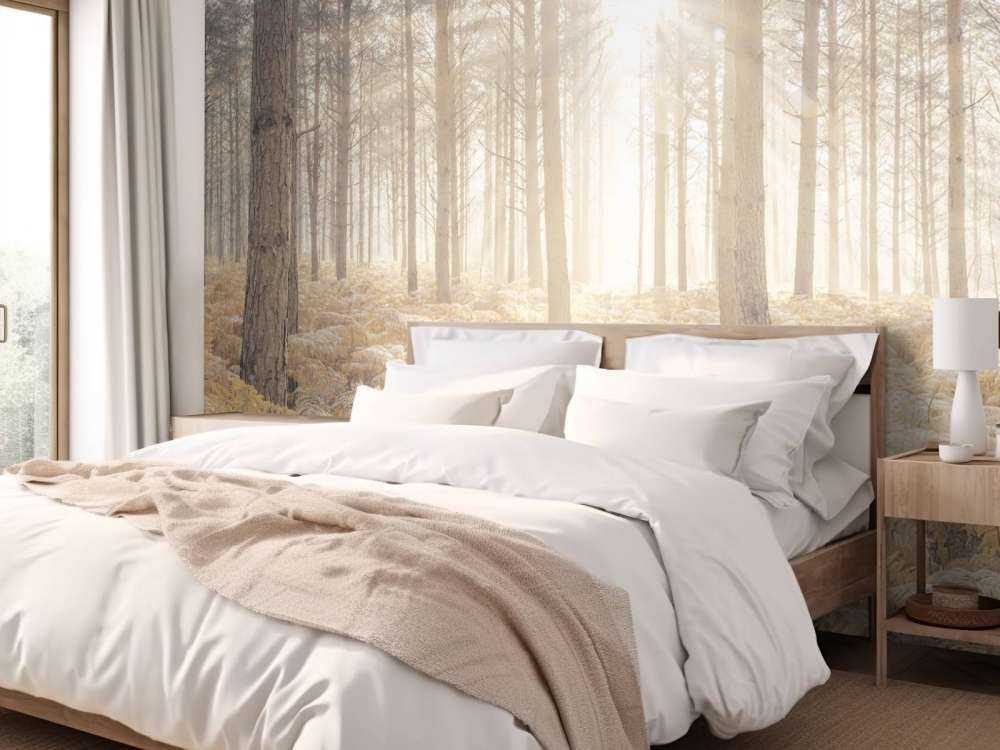 Rayons de soleil dans une forêt froide