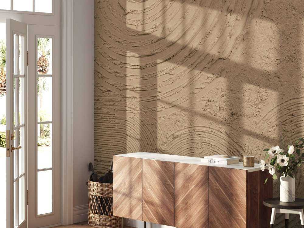 Formes et lignes organiques en brun doré