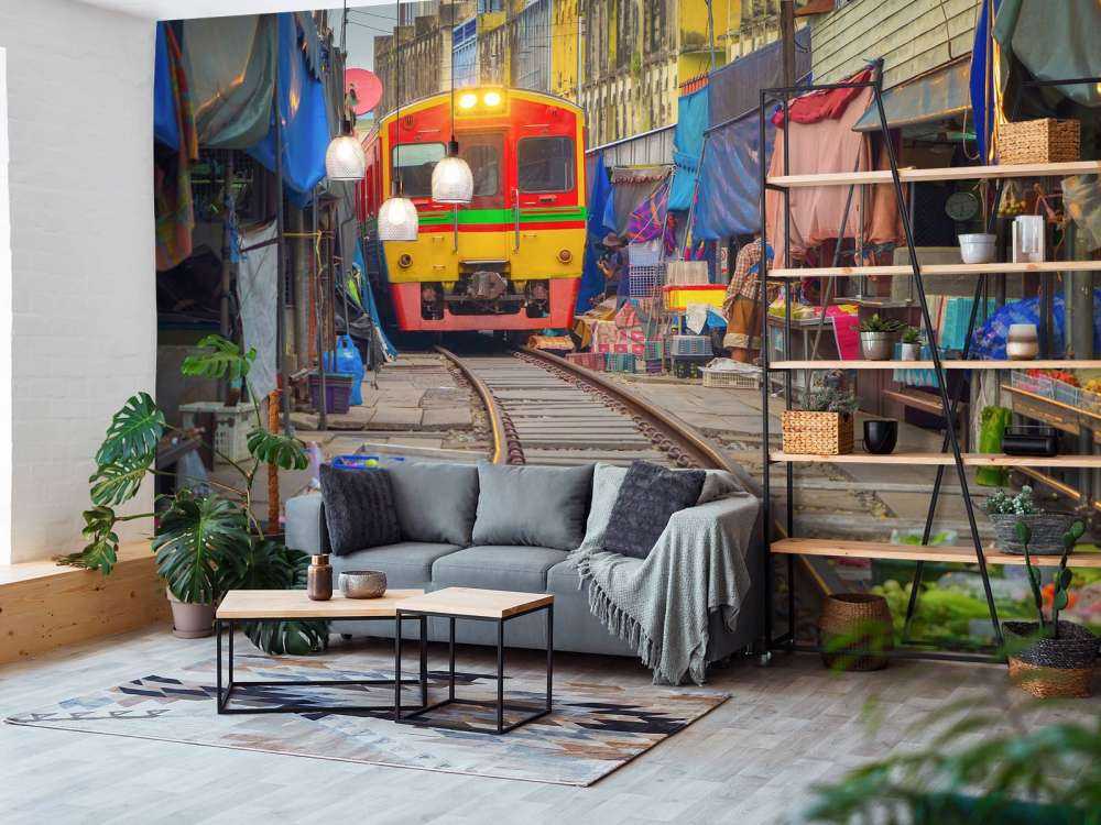 Train sur le marché