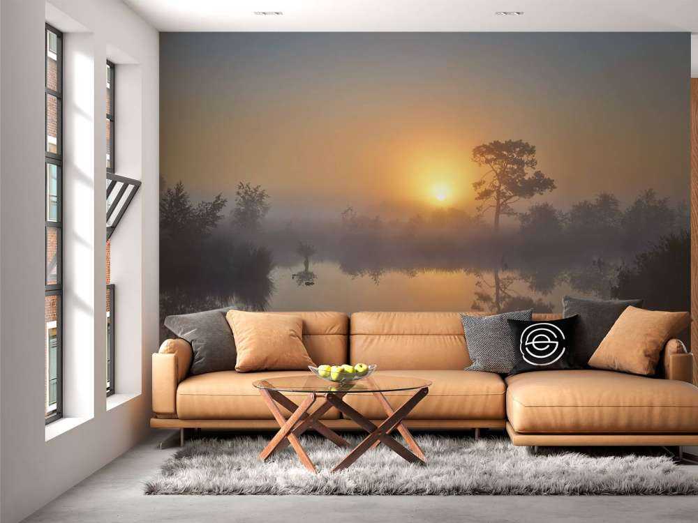 Lever de soleil brumeux