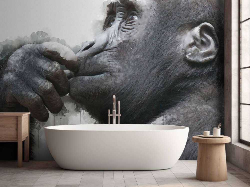 Chimpanzé à l'aquarelle