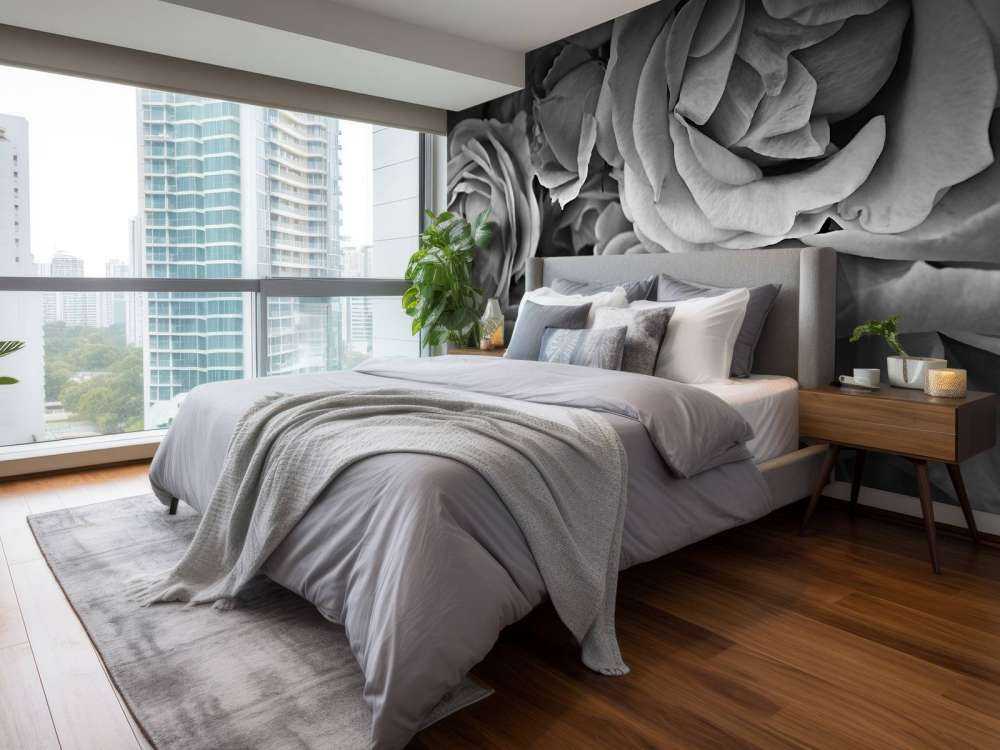 Les roses en noir et blanc