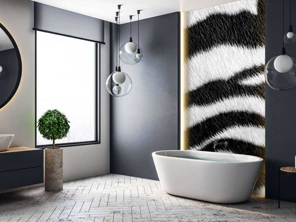 Gros plan sur le manteau zébré