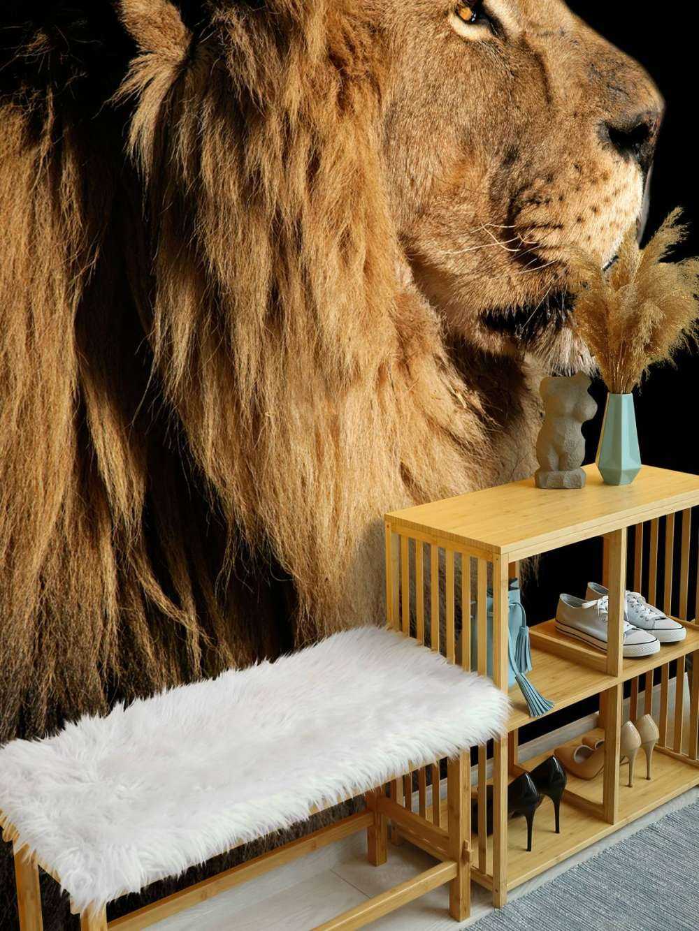 Profil latéral d'un lion