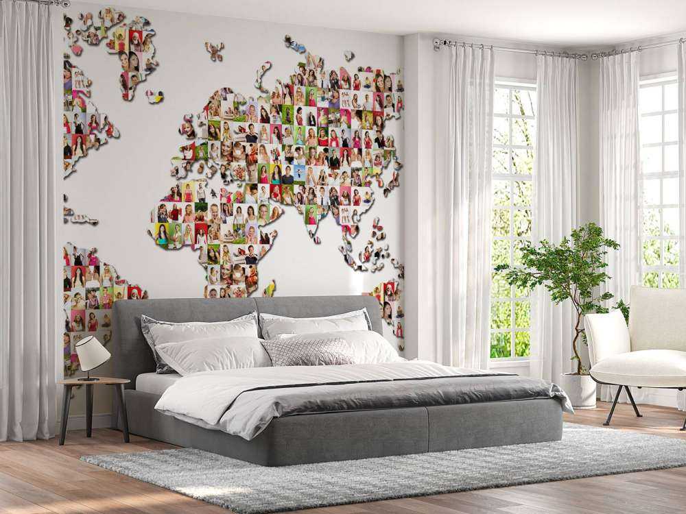 Carte du monde formée à partir de photos