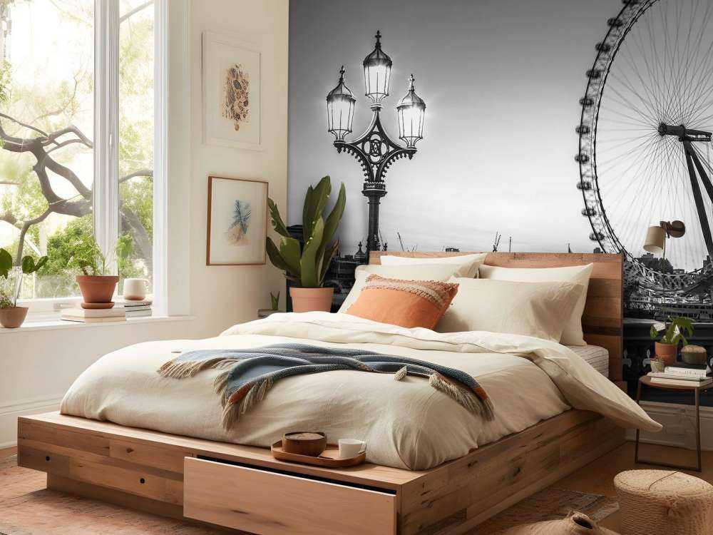 Grande roue en noir et blanc