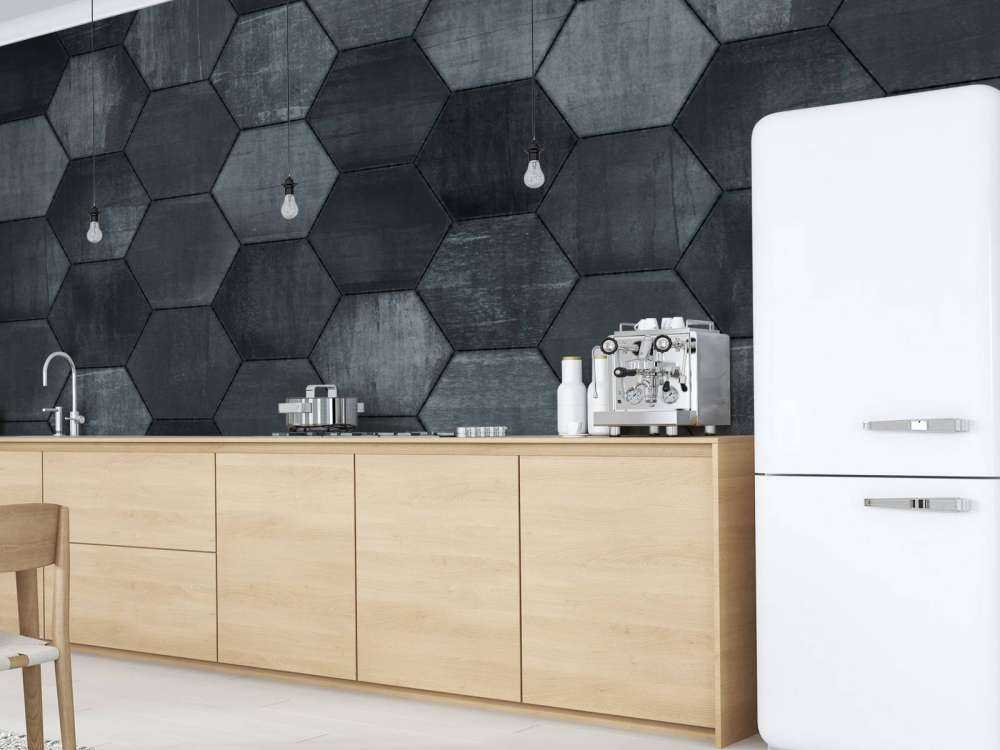 Hexagones en pierre grise