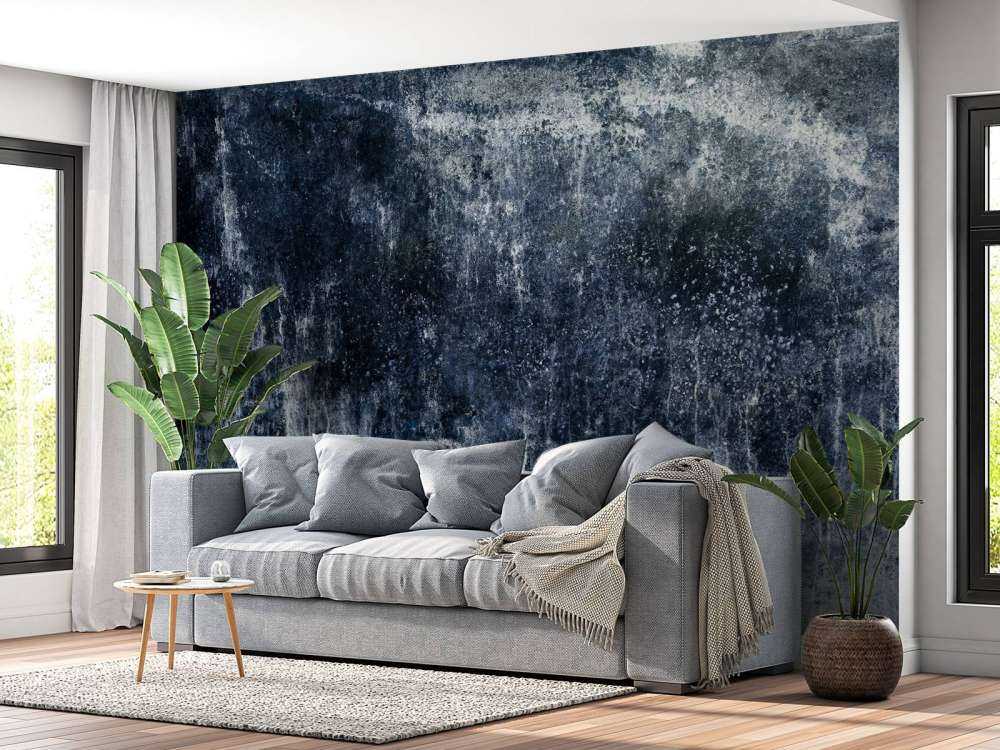 Mur bleu vieilli par les intempéries