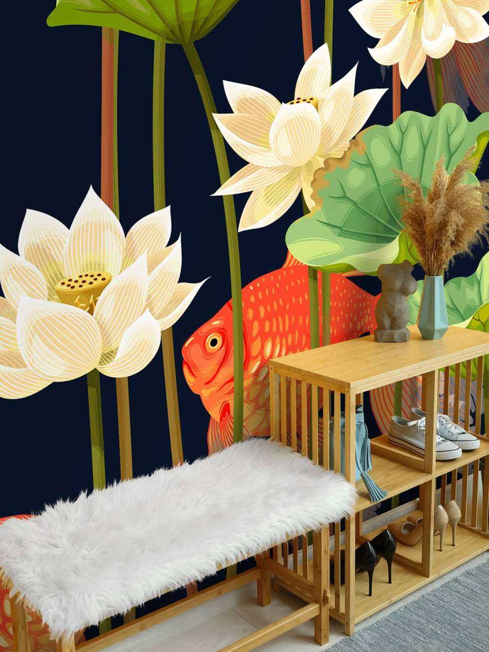 Lotus et poissons