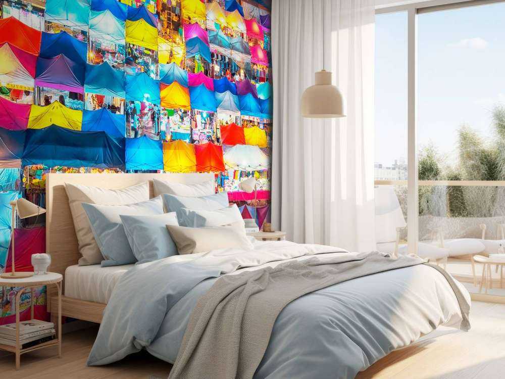 Capuchons colorés au marché nocturne