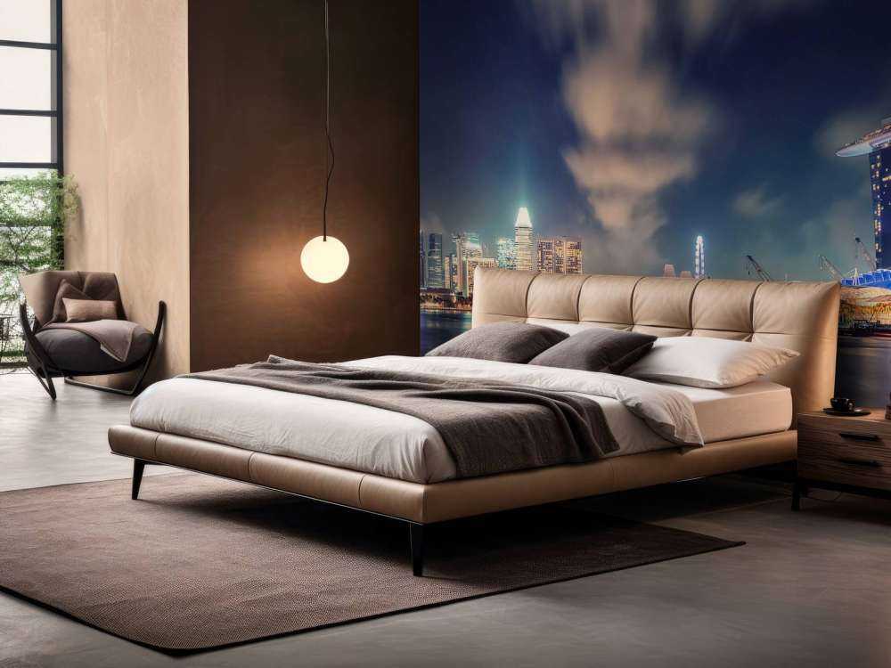 ligne d'horizon du front de mer avec des lumières futuristes