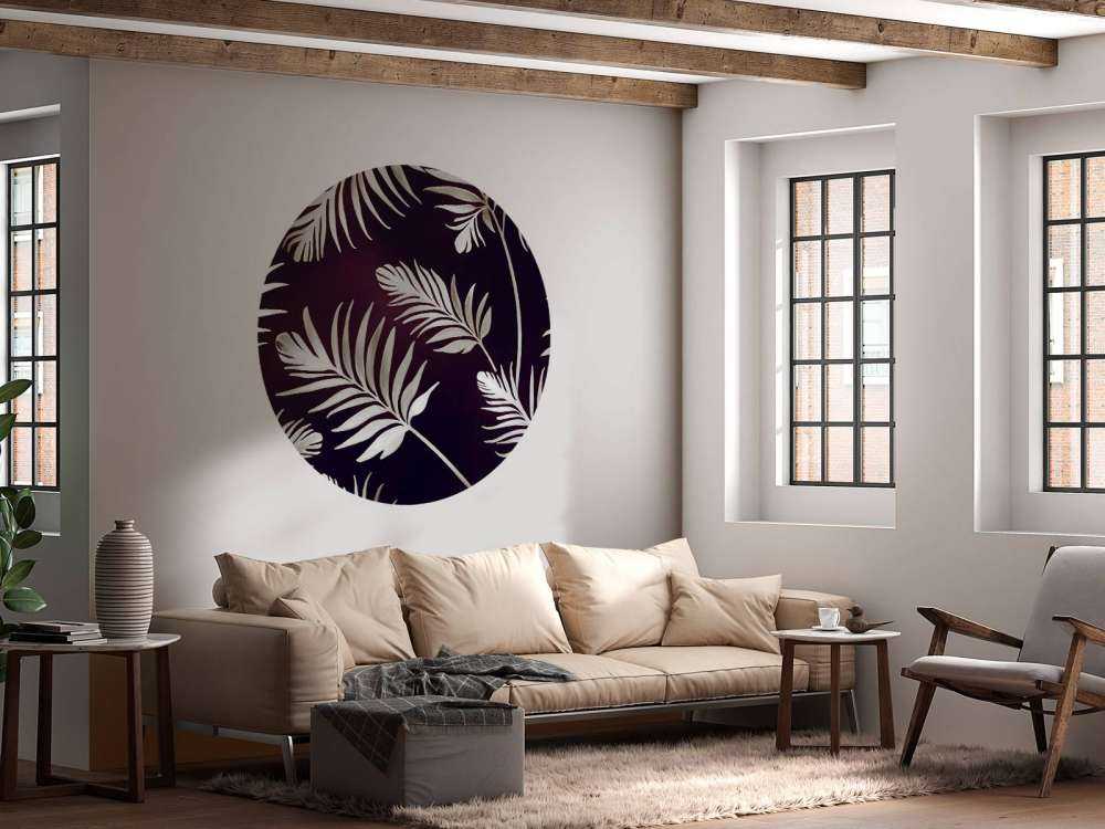 Feuilles dorées sur bleu acier foncé