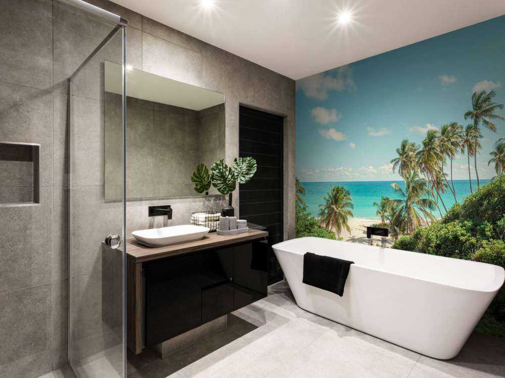 Palmiers sur la plage à la Barbade.