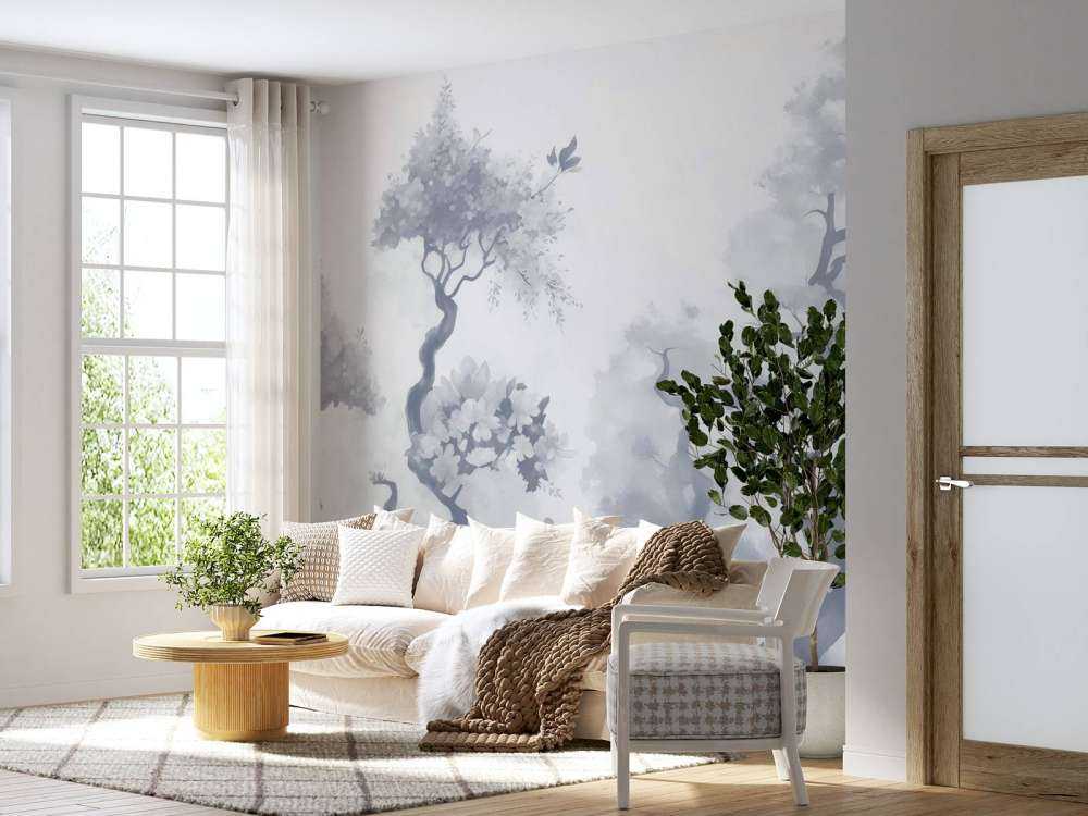 Arbres en fleurs marron