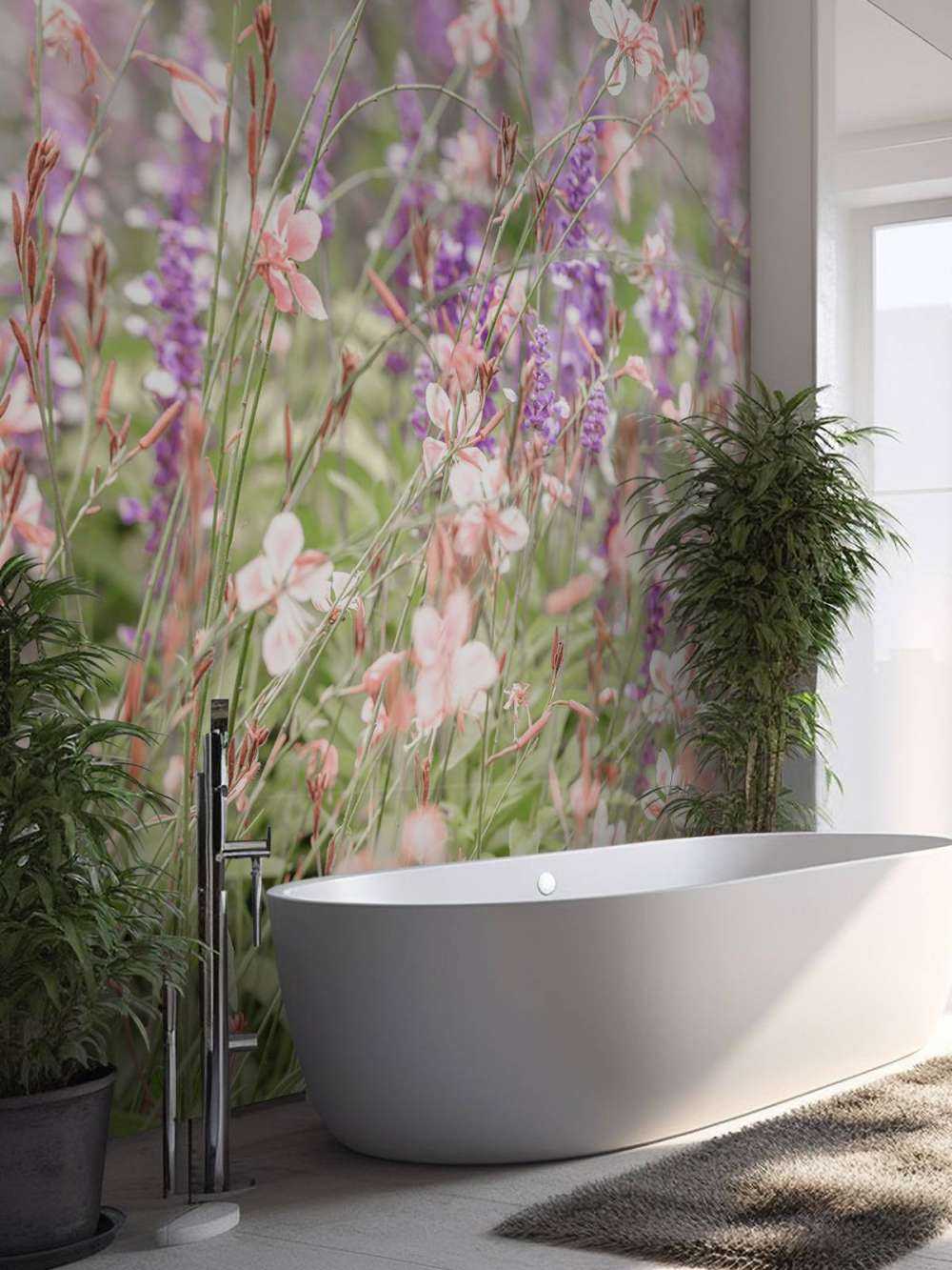 Fleurs sauvages aux teintes pastel douces