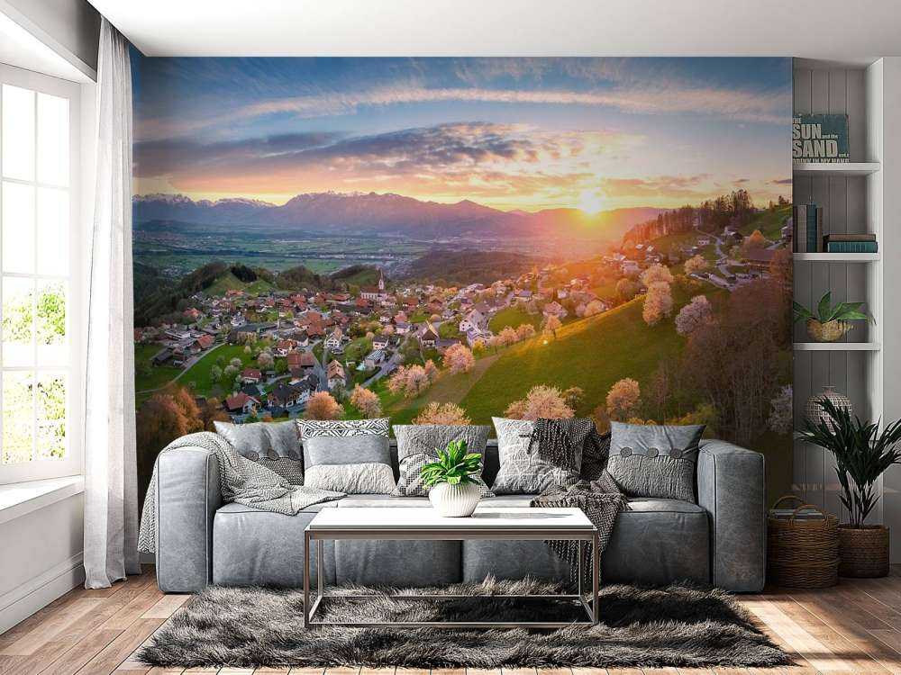 Heuveldorp dans la lueur du printemps