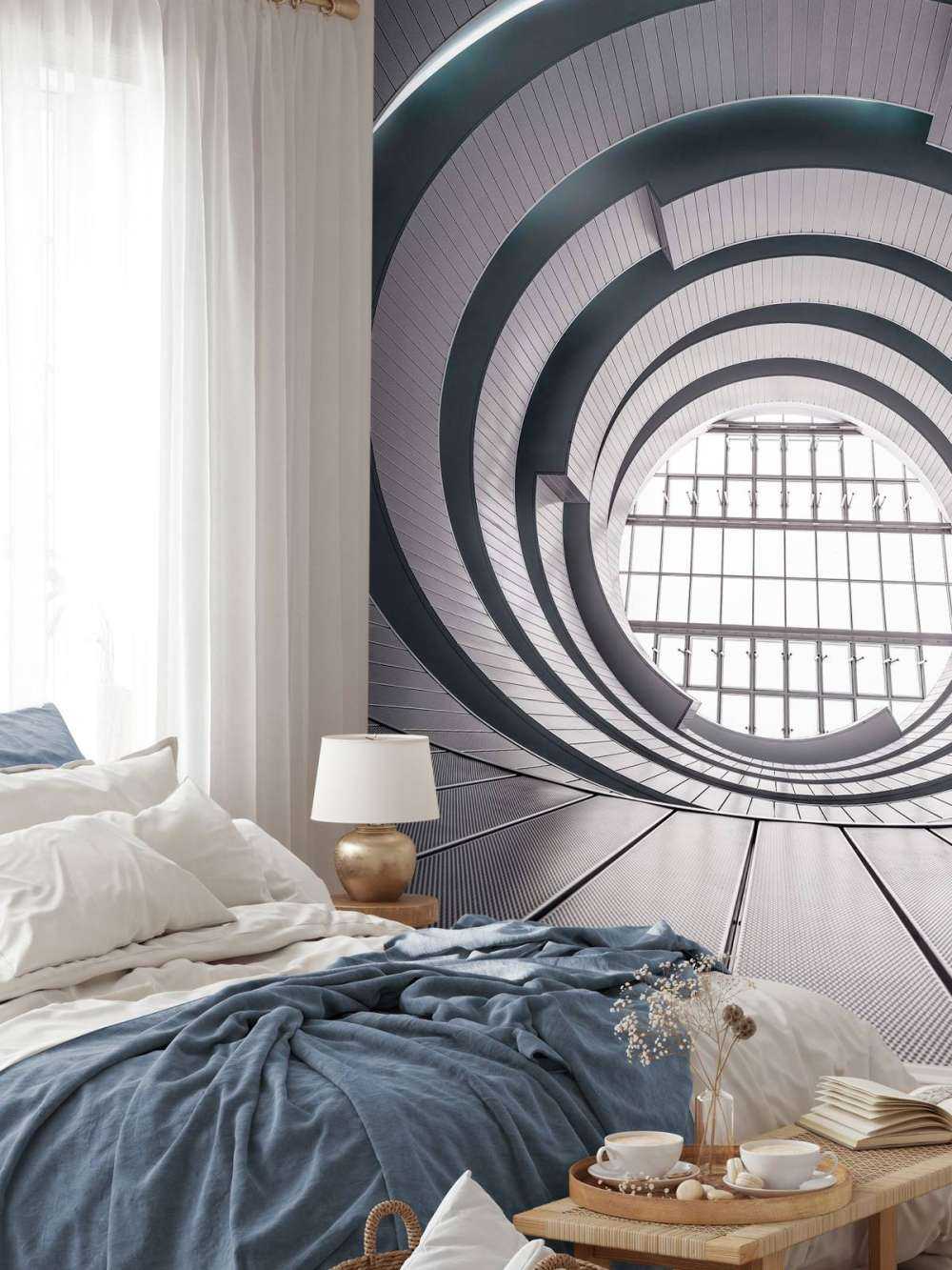 Harmonie concentrique en beige.