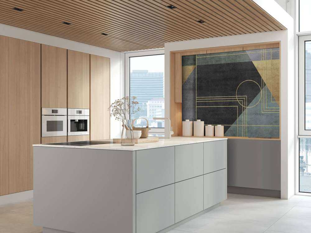 Lignes dorées en vert de mer