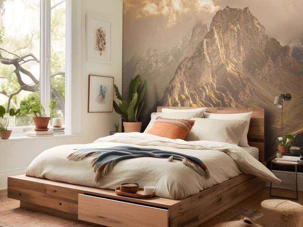 Lumière dorée sur une crête montagneuse capricieuse