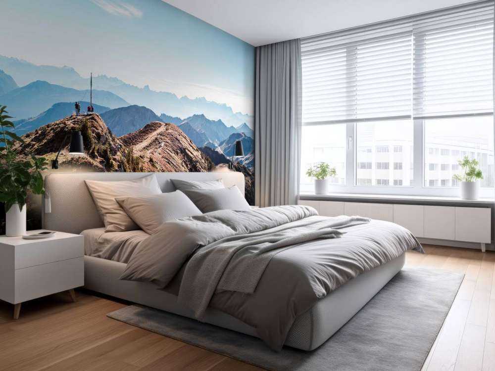 Matin d'automne sur la crête de la montagne