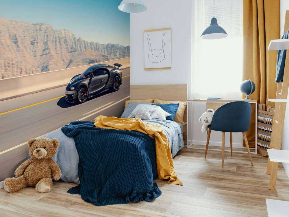 Hypercar contre paysage montagneux