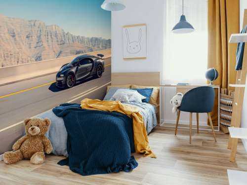 Hypercar contre paysage montagneux
