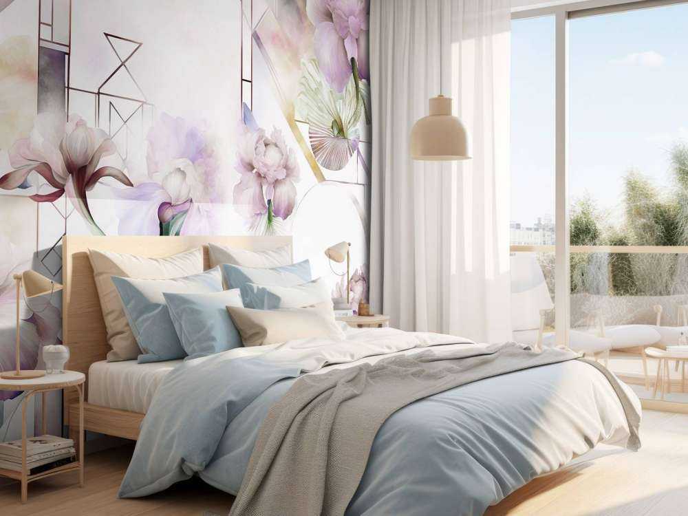 Géométrie aquarelle rose