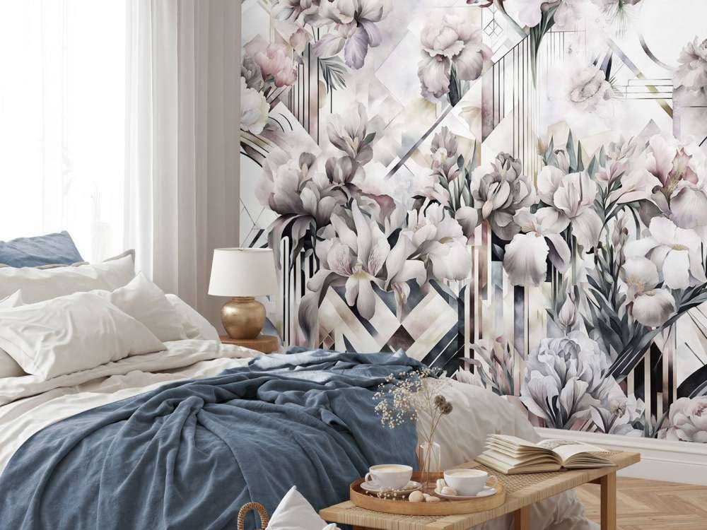 Immenses iris aquarelle jaunes